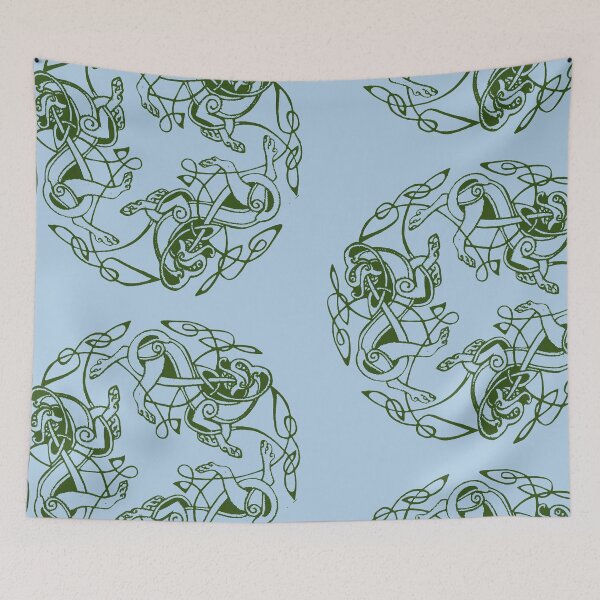 Item preview, Green Dogs of Dál Riata on Powder Blue designed and sold by Murph's Images.