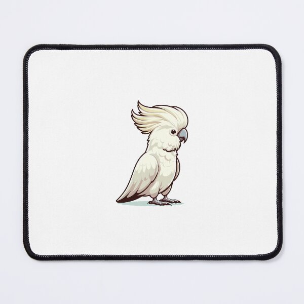 Item preview, A cute animated white cockatoo with a stylish crest stands gracefully. designed and sold by cave-canvas.