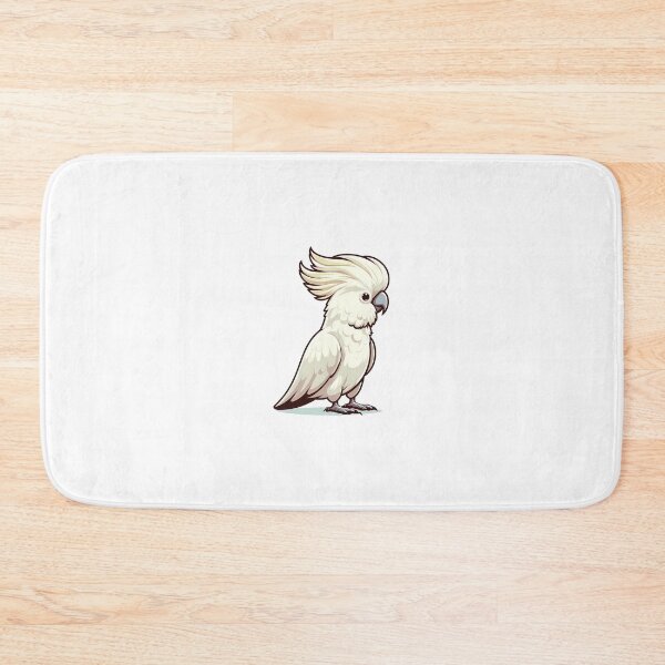 Item preview, A cute animated white cockatoo with a stylish crest stands gracefully. designed and sold by cave-canvas.