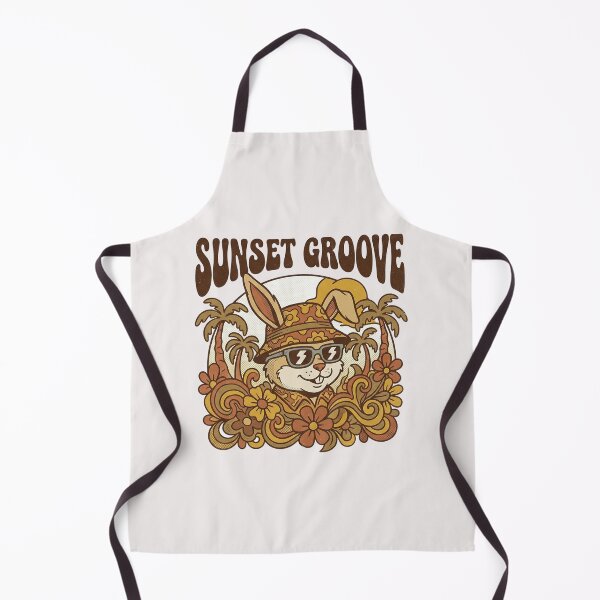 Item preview, "Sunset Groove" 70s Retro Cool Bunny Bucket Hat Tee designed and sold by benjyjump.