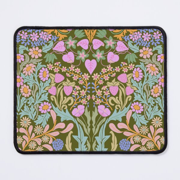 Item preview, Little Garden Retro Damask - Green and Purple  designed and sold by TigaTiga.