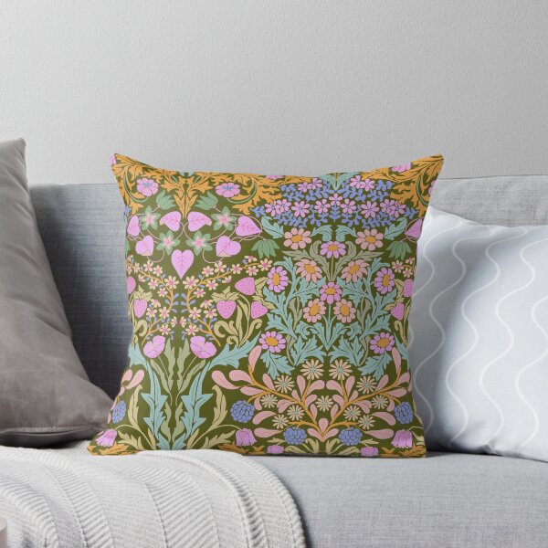 Item preview, Little Garden Retro Damask - Green and Purple  designed and sold by TigaTiga.