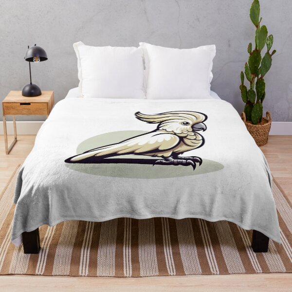 Item preview, A stylized illustration of a cockatoo with a vibrant crest perched gracefully. designed and sold by cave-canvas.