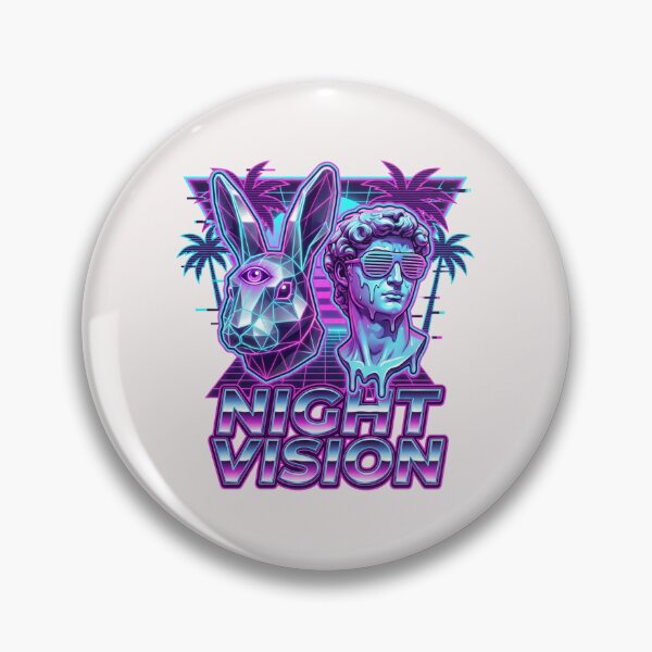 Item preview, "Night Vision" Vaporwave Synthwave Low-Poly Rabbit Tee designed and sold by benjyjump.