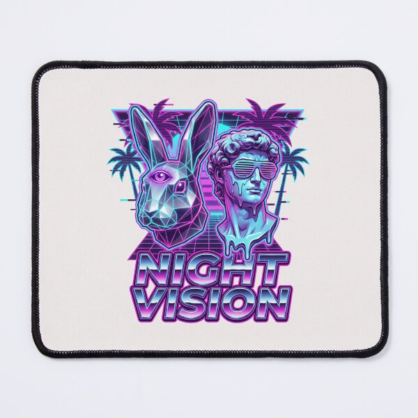 Item preview, "Night Vision" Vaporwave Synthwave Low-Poly Rabbit Tee designed and sold by benjyjump.
