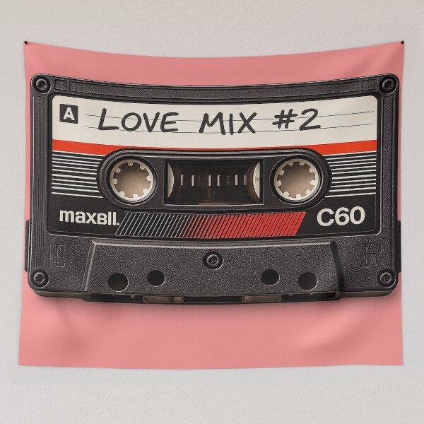 Item preview, Love Mix #2 Cassette Tape – Retro Mixtape Aesthetic – Vintage Maxell Style Tape designed and sold by DiamondSkyShirt.