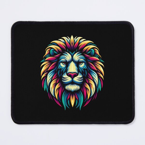 Item preview, Vibrant lion illustration with colorful fur, showcasing intricate details and bold hues. designed and sold by beast-net.
