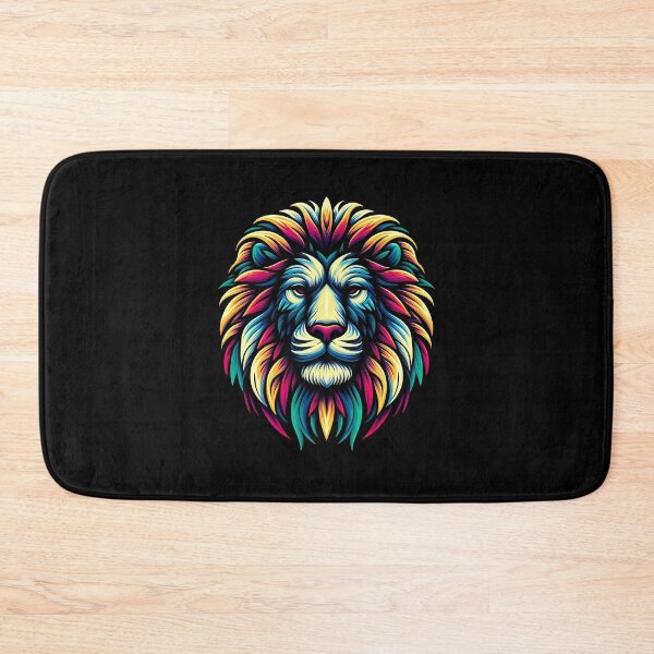 Item preview, Vibrant lion illustration with colorful fur, showcasing intricate details and bold hues. designed and sold by beast-net.