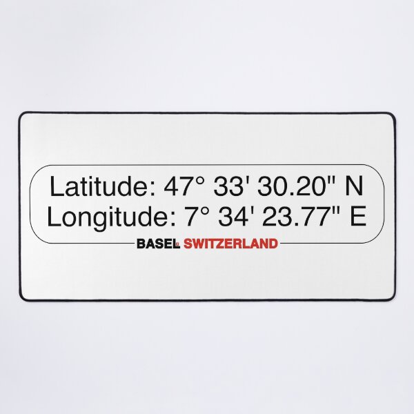 Item preview, Basel Coordinates  — 47°33′30.20″ N, 7°34′23.77″ E designed and sold by With Love From Basel.