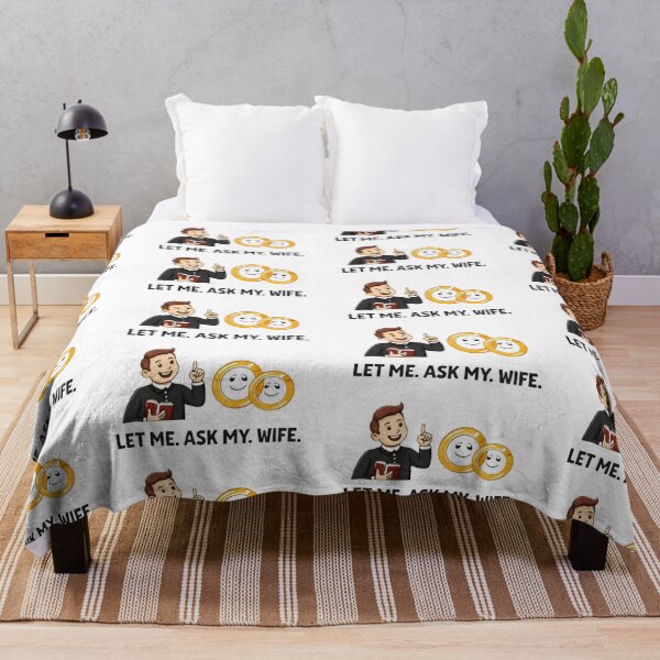 Item preview, Let Me Ask My Wife – Funny Married Life Quote Shirt Design designed and sold by DrukNaStyl.