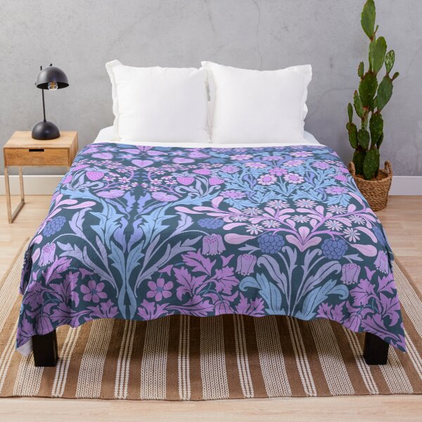 Item preview, Little Garden Damask - Aqua And Lilac designed and sold by TigaTiga.