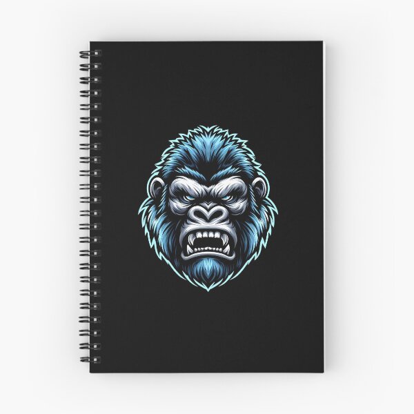 Item preview, Vibrant blue and silver gorilla head with a fierce expression against a solid background. designed and sold by beast-net.