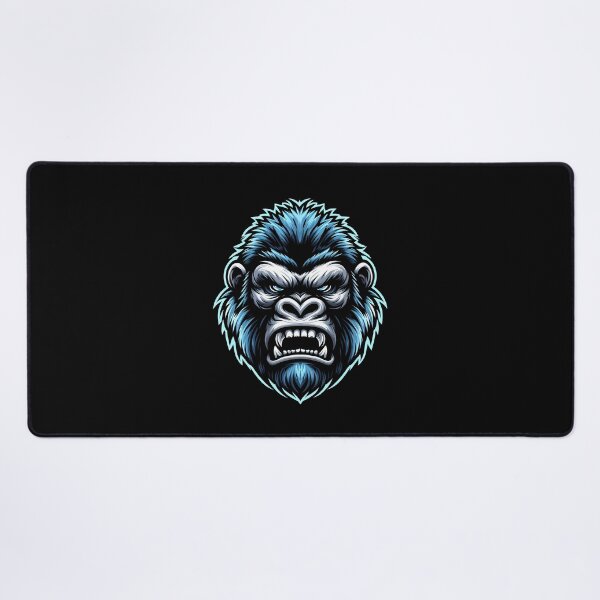 Item preview, Vibrant blue and silver gorilla head with a fierce expression against a solid background. designed and sold by beast-net.