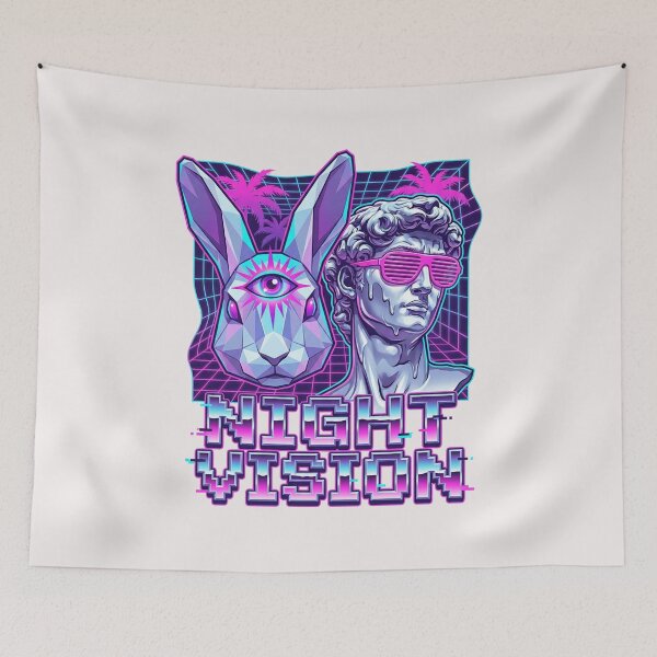 Item preview, Retro 80s Arcade Cyber Bunny Glitch Art Graphic designed and sold by benjyjump.