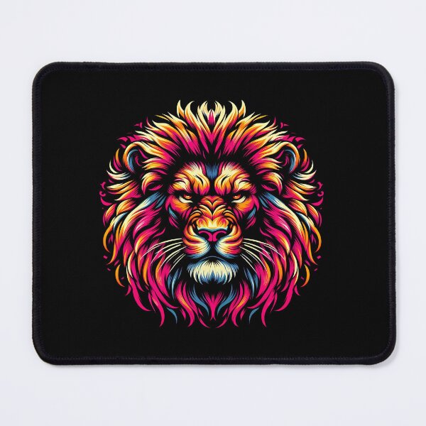 Item preview, Vibrant lion illustration with intricate details and a colorful mane, evoking strength and majesty. designed and sold by beast-net.