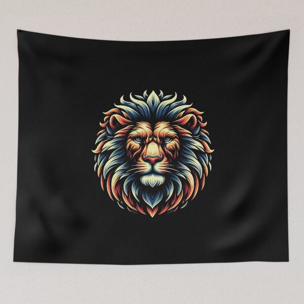 Item preview, Colorful lion illustration showcasing intricate details and a vibrant design. designed and sold by beast-net.