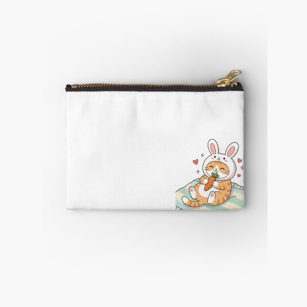 Item preview, Cute Ginger Cat in White Bunny Costume Holding Carrot Kawaii Art designed and sold by NoopnyangStudio.