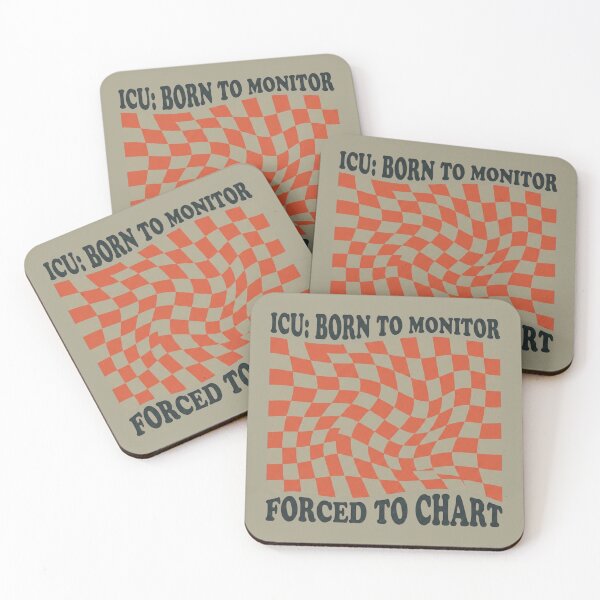 Item preview, ICU Born To Monitor Forced To Chart Retro | Checkered Nurse Humor | Nurses Week 2026 designed and sold by The Niche Lab.