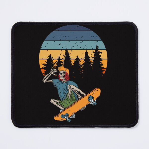 Item preview, Skateboarding Skeleton – Retro Sunset Skater Art designed and sold by IsaBellCreative.