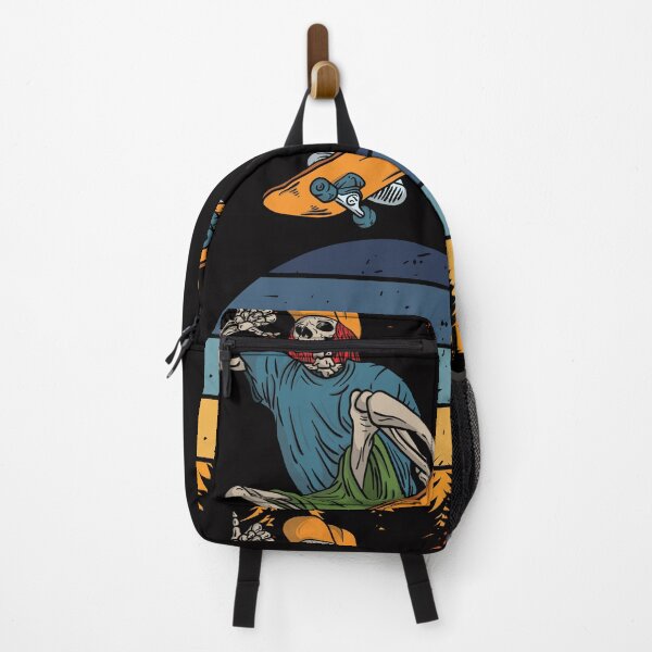 Item preview, Skateboarding Skeleton – Retro Sunset Skater Art designed and sold by IsaBellCreative.