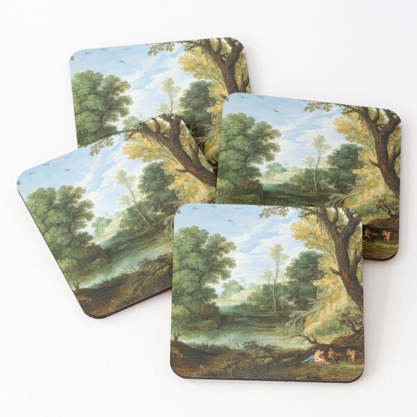 Item preview, Baroque Forest Landscape with Nymphs and Satyrs Painting designed and sold by TheSoulOfArt.