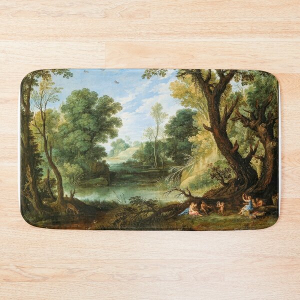 Item preview, Baroque Forest Landscape with Nymphs and Satyrs Painting designed and sold by TheSoulOfArt.