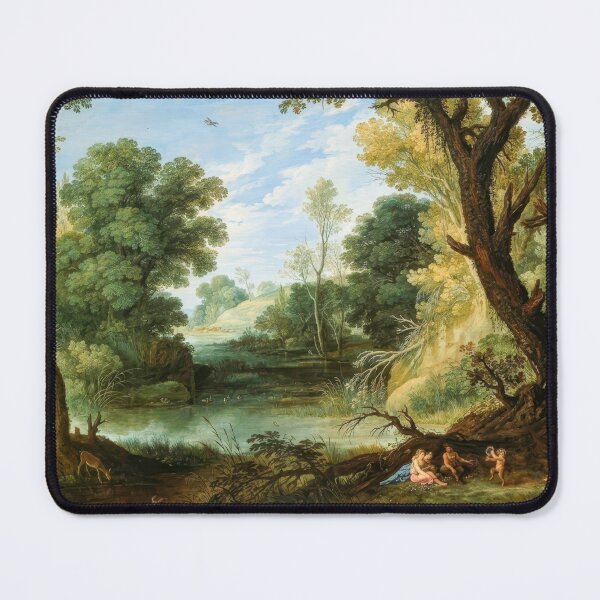 Item preview, Baroque Forest Landscape with Nymphs and Satyrs Painting designed and sold by TheSoulOfArt.