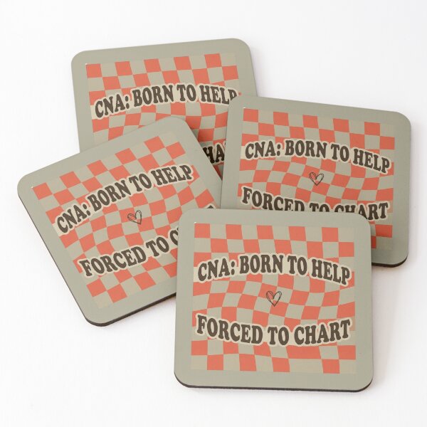 Item preview, CNA Born To Help Forced To Chart Retro | Checkered Nurse Humor | Nurses Week 2026 designed and sold by The Niche Lab.
