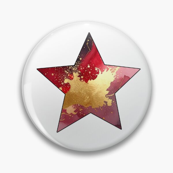 Item preview, Red and Gold Marbled Christmas Stars designed and sold by katifinell.