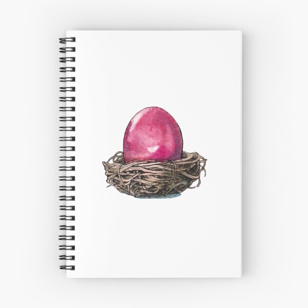Item preview, Pink Easter Egg in a Hay Nest - Watercolor handrawn illustration designed and sold by AquarellChill.