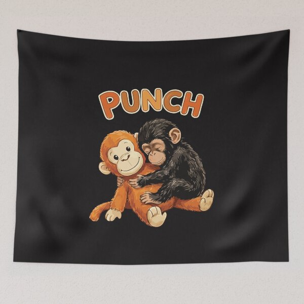 Item preview, Punch Cute Monkey Hugging Plush Toy Adorable Animal designed and sold by kiralynstration.