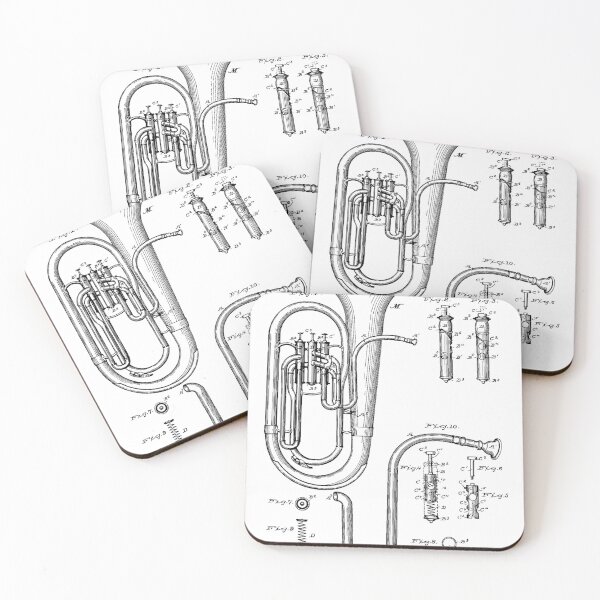 Item preview, Vintage Tuba Patent Blueprint designed and sold by Judamigoioni.