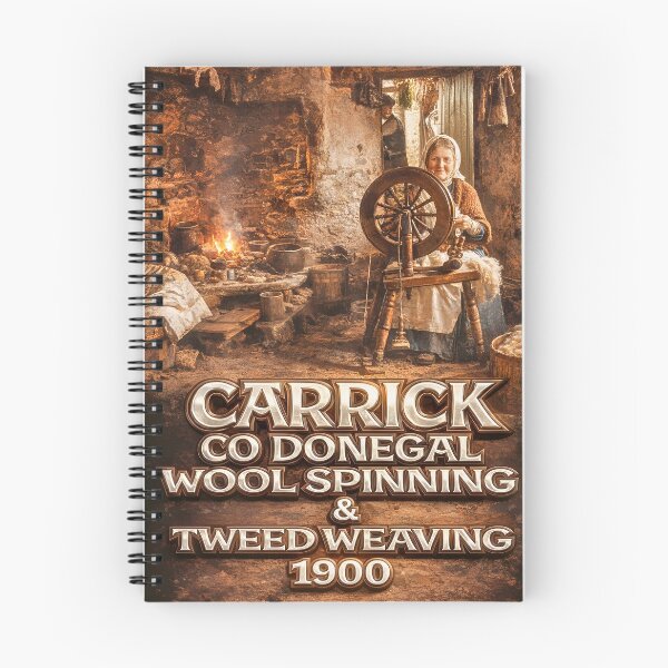 Item preview, Carrick Co Donegal Wool Spinning & Tweed Weaving 1900 remastered designed and sold by OliDesigns.