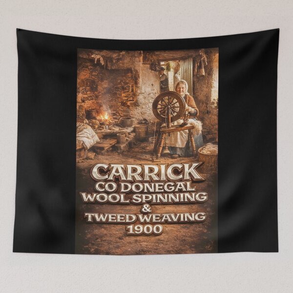 Item preview, Carrick Co Donegal Wool Spinning & Tweed Weaving 1900 remastered designed and sold by OliDesigns.