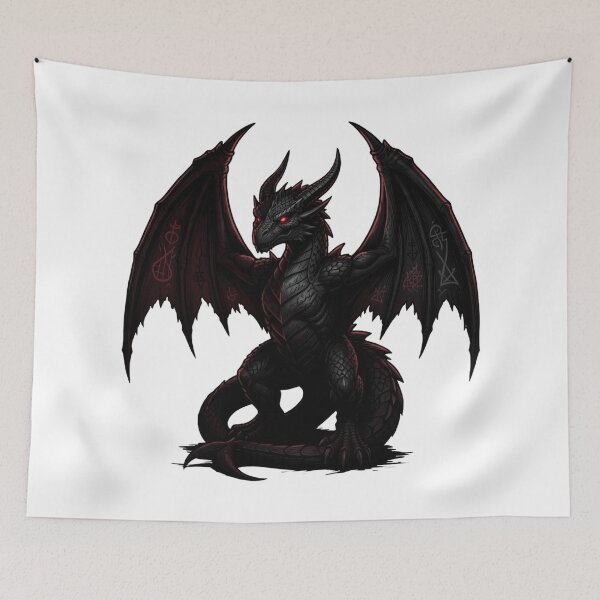 Item preview, Red Eyed Demon Beast - Dark Fantasy Dragon designed and sold by myforestfog.