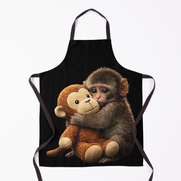Item preview, Realistic Baby Monkey Hugging Stuffed Animal Plushie Sweet Innocent Gaze designed and sold by Serene woods.