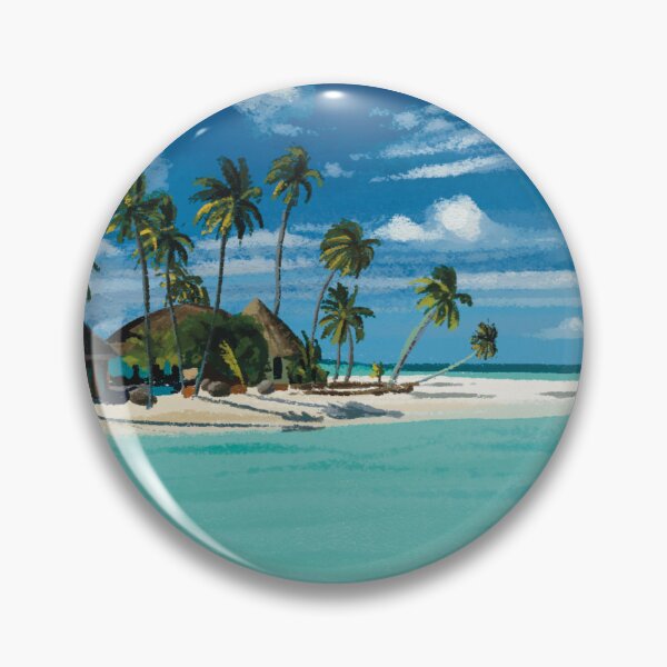 Item preview, Tropical Beach Huts and Leaning Palms designed and sold by aryas-palette.