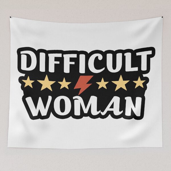 Item preview, Difficult Woman Minimalist Typography – Bold Feminist Statement Design designed and sold by OlizaPrint.