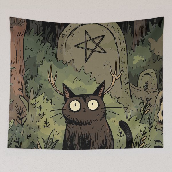 Item preview, Adorable Black Cat Familiar Pagan Cute designed and sold by bapupa.