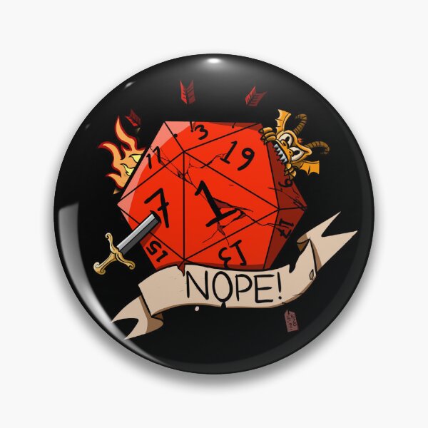 Item preview, Nat One 'Nope' D20 Dice designed and sold by Side Quest Illustrations.
