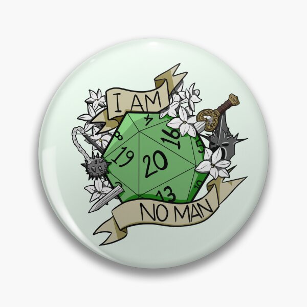 Item preview, Lord of the Rings 'I am no man!' Nat 20 D20 Dice designed and sold by Side Quest Illustrations.