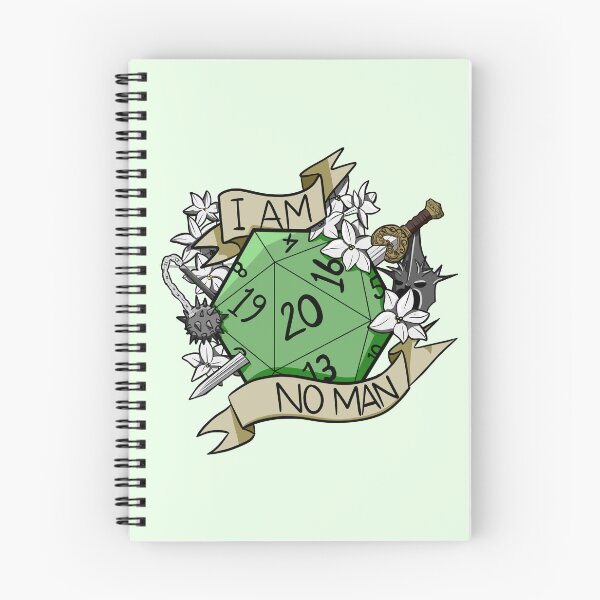 Item preview, Lord of the Rings 'I am no man!' Nat 20 D20 Dice designed and sold by Side Quest Illustrations.