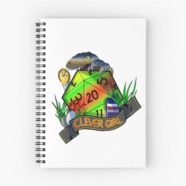 Item preview, Jurassic Park 'Clever Girl' Nat 20 D20 Dice designed and sold by Side Quest Illustrations.