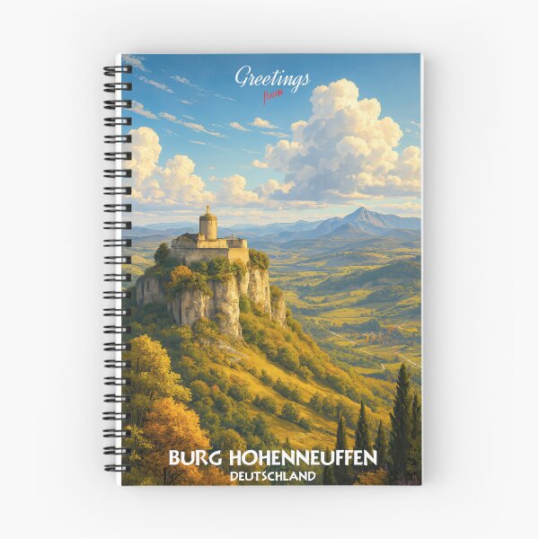 Artikelvorschau, Grüße aus Burg Hohenneuffen – Vintage Reiseposter Schwäbische Alb Deutschland entworfen und verkauft von Earth Celebration Designs.