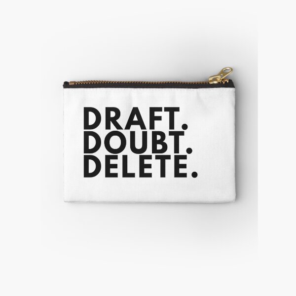 Item preview, Draft. Doubt. Delete. – Minimalist Writer Humour Typography Poster designed and sold by PKDWriterMerch.