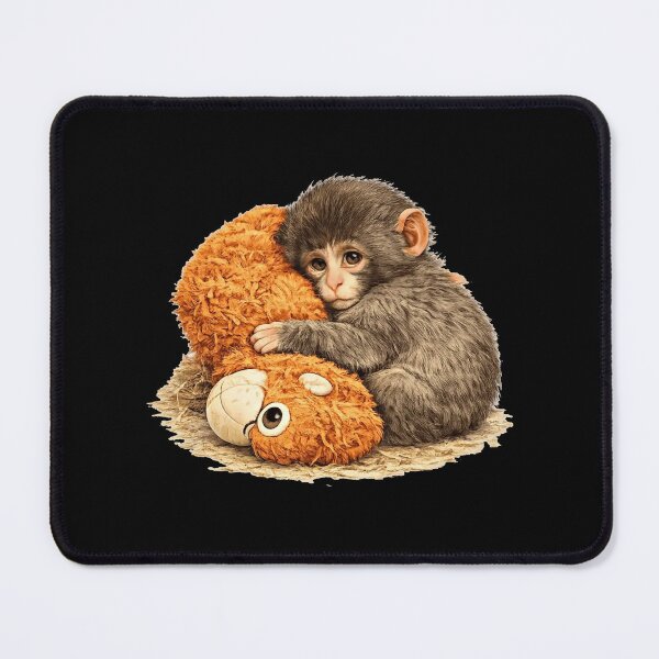Item preview, Sad Monkey Punch, Baby Monkey Punch Holding Plush Toy designed and sold by BingyBongoArt.