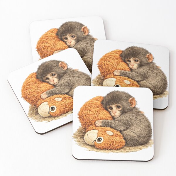 Item preview, Sad Monkey Punch, Baby Monkey Punch Holding Plush Toy designed and sold by BingyBongoArt.