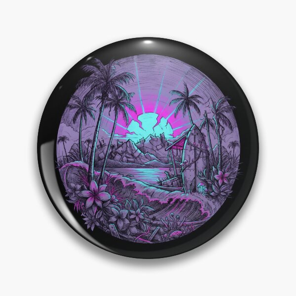 Item preview, Solarpunk Cyberpunk Neon Tropical Ruins 2026 designed and sold by MarCinu Art.