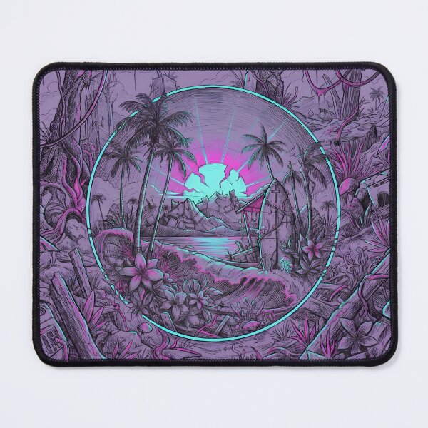 Item preview, Solarpunk Cyberpunk Neon Tropical Ruins 2026 designed and sold by MarCinu Art.