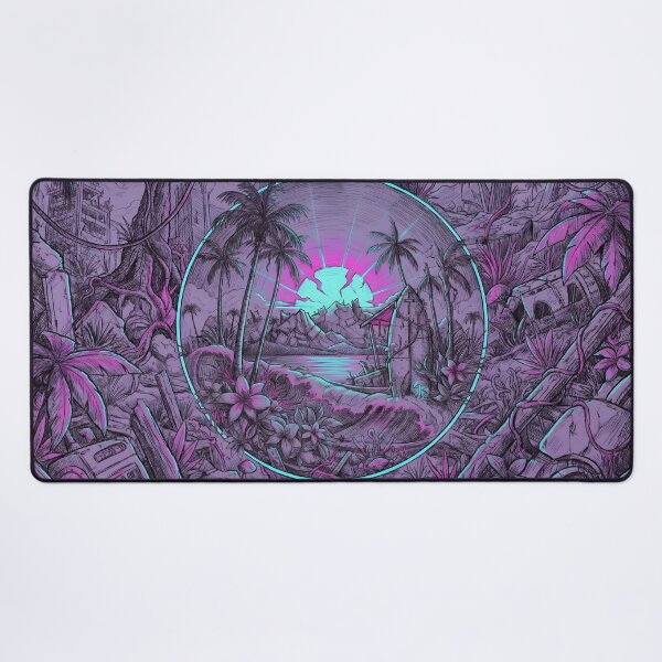 Item preview, Solarpunk Cyberpunk Neon Tropical Ruins 2026 designed and sold by MarCinu Art.